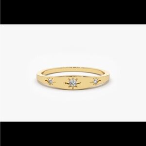 ferko's star setting diamond ring 14k solid yellow gold